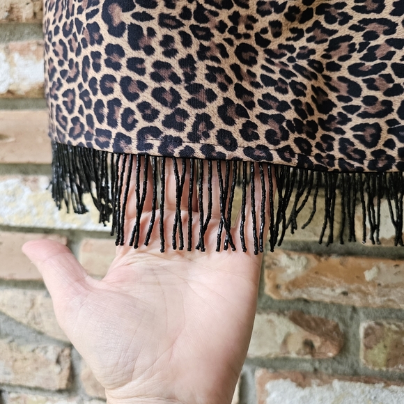 Vintage Leopard Print Embellished Sleeveless Sheath Dress - Picture 11 of 15